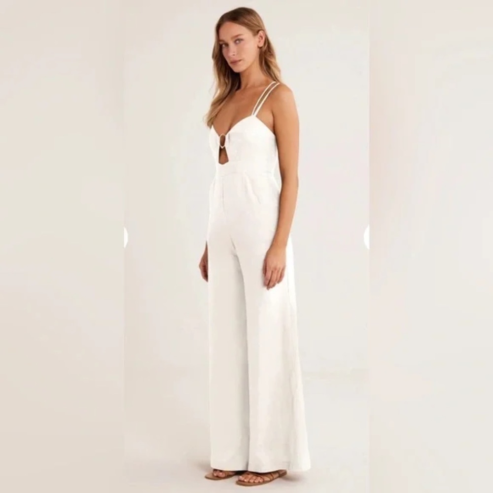 Rumer Byron Linen Jumpsuit In White size M NWOT - Picture 4 of 15